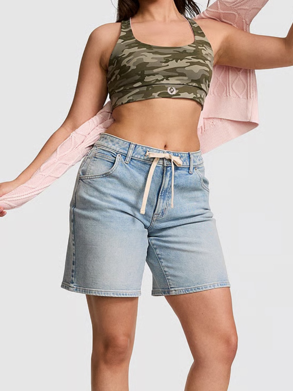 PINK Victoria's Secret Light Blue Denim Bermuda Shorts